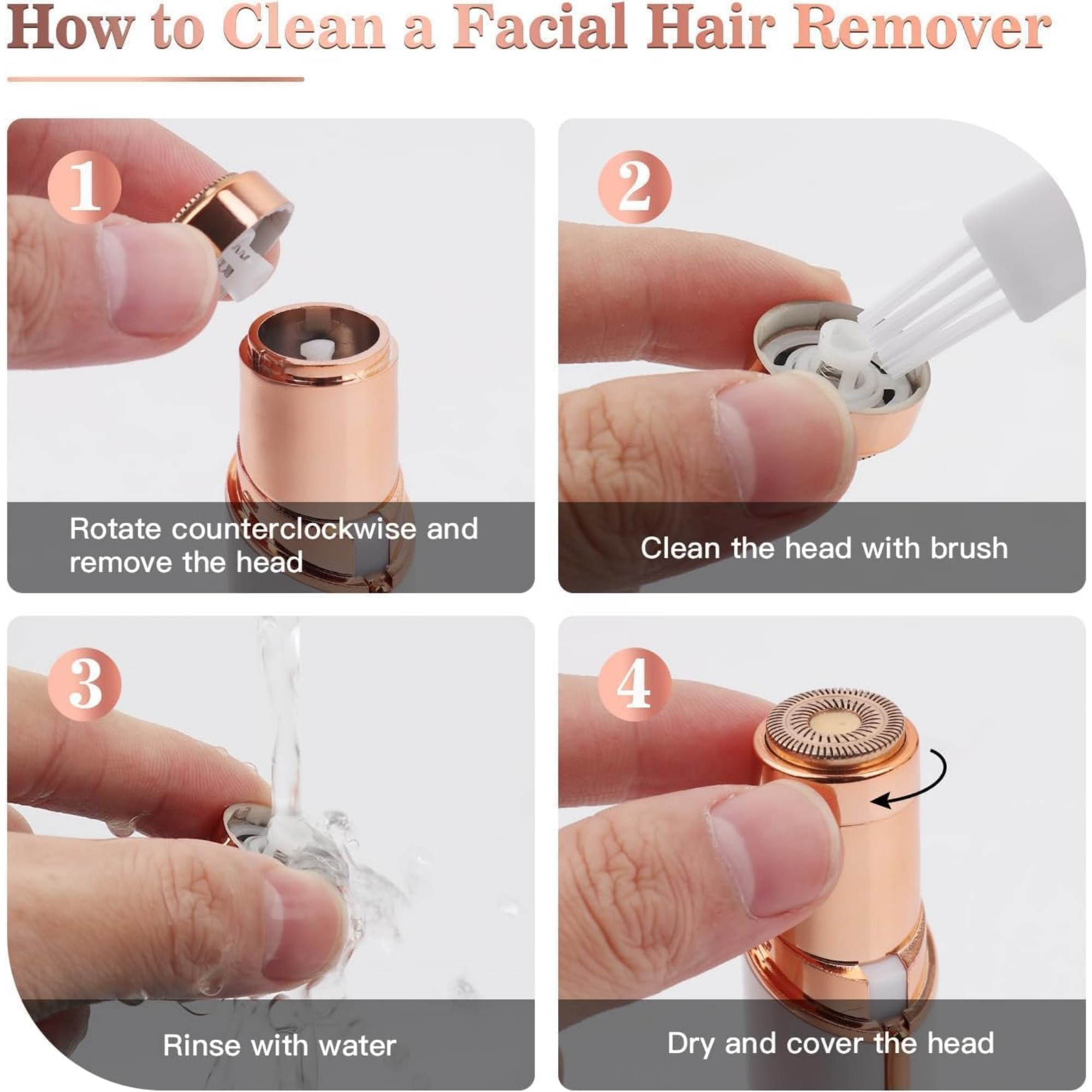 Depiladora Eléctrica Facial para Cejas y Vello - Mujer
