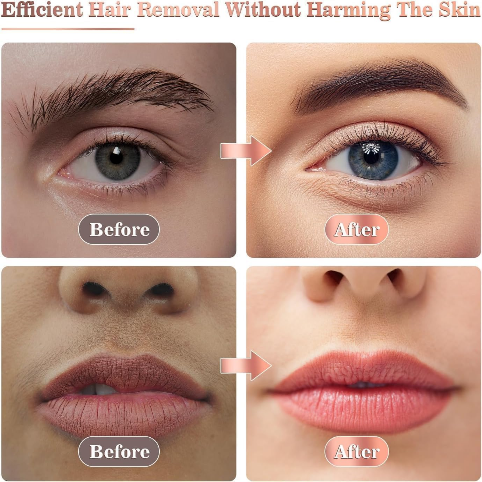 Depiladora Eléctrica Facial para Cejas y Vello - Mujer